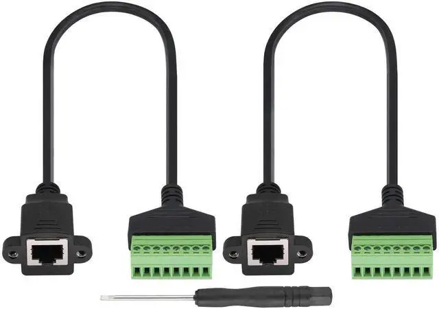 Alt view image 6 of 7 - 2 Pack 30cm RJ45 Female to 8 Pin Screw Terminal Cable, Solderless 8P8C Ethernet Inline Connector Cord for AV CCTV DVR Network Wiring