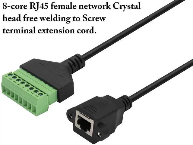 Alt view image 3 of 7 - 2 Pack 30cm RJ45 Female to 8 Pin Screw Terminal Cable, Solderless 8P8C Ethernet Inline Connector Cord for AV CCTV DVR Network Wiring