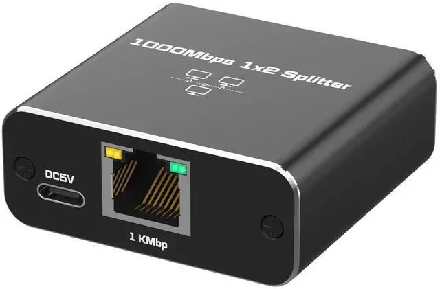 Alt view image 4 of 7 - 1 to 2 Port Gigabit Ethernet Splitter, 1000Mbps High Speed LAN Network Splitter Adapter 1 In 2 Out Support Cat7 Cat8 for Two Devices Simultaneous Networking