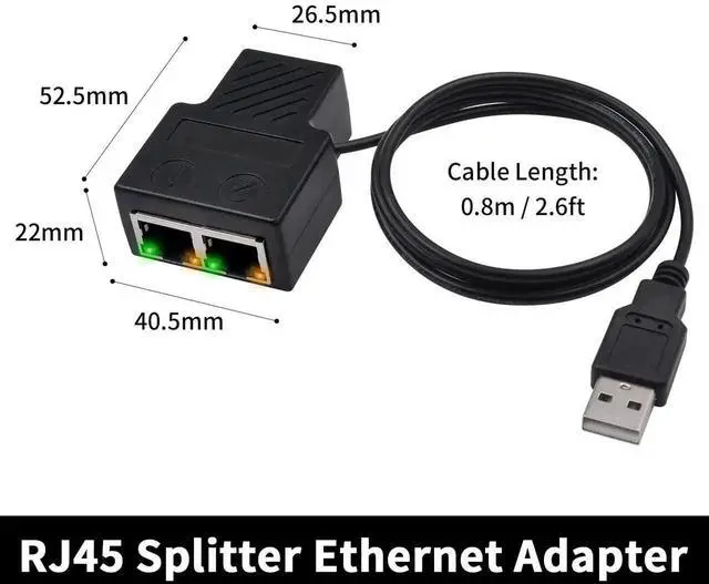 Alt view image 4 of 7 - RJ45 Ethernet Splitter Adapter, 1 In 2 Out Network Extension Connector Compatible Cat5 Cat5e Cat6 Cat7 for Router TV Box PC Laptop Dual Devices Simultaneous Networking