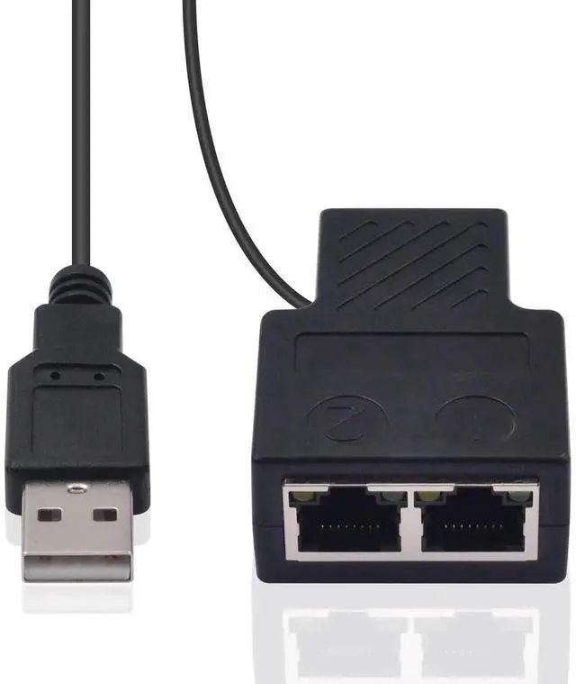 Alt view image 6 of 7 - RJ45 Ethernet Splitter Adapter, 1 In 2 Out Network Extension Connector Compatible Cat5 Cat5e Cat6 Cat7 for Router TV Box PC Laptop Dual Devices Simultaneous Networking
