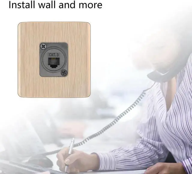 Alt view image 6 of 7 - 2Pcs D-Type RJ11 Panel Mount Socket, 6P4C Cat3 Female to Female Through Telephone Coupler with Mounting Screws Landline Extension Adapter