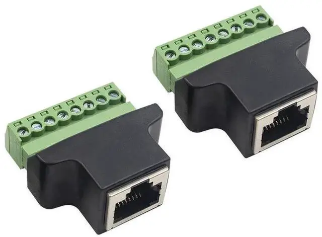 Alt view image 2 of 5 - 2 Pack RJ45 8P8C Female to 8 Pin Screw Terminal Breakout Adapter, Solderless Ethernet Terminal Connector for Cat5 Cat5e Cat6 Cat7 CCTV DVR Network Extension