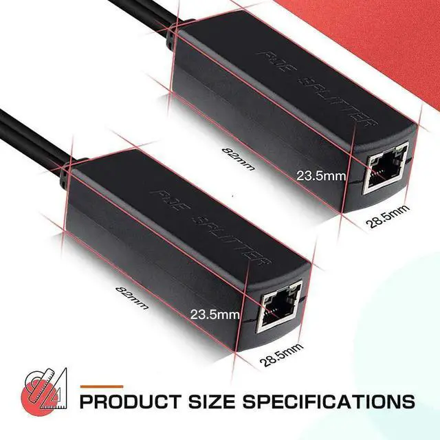 Alt view image 5 of 7 - 2 Pack Active PoE Splitter 48V to 12V, IEEE 802.3af Compliant 10/100Mbps Power Over Ethernet Adapter for CCTV Camera WAP VoIP Phone, Max 100m Transmission