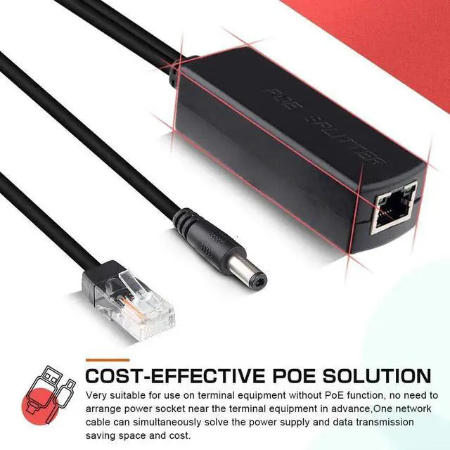Alt view image 3 of 7 - 2 Pack Active PoE Splitter 48V to 12V, IEEE 802.3af Compliant 10/100Mbps Power Over Ethernet Adapter for CCTV Camera WAP VoIP Phone, Max 100m Transmission