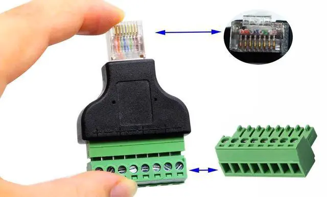 Alt view image 3 of 7 - 2 Pack RJ45 Male to 8P8C Screw Terminal Ethernet Cable, 300V 8A UTP Inline Network Connector Cord for Cat5 Cat5e Cat6 Cat7 CCTV DVR AV Network Wiring