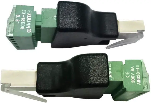 Alt view image 5 of 7 - 2 Pack RJ45 Male to 8P8C Screw Terminal Ethernet Cable, 300V 8A UTP Inline Network Connector Cord for Cat5 Cat5e Cat6 Cat7 CCTV DVR AV Network Wiring