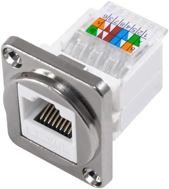 Main image of 1Pcs Cat6 Tool-Less RJ45 Keystone Jack, D-Type No Punch Down Ethernet Modular Female Connector for Wall Plate Network Wiring