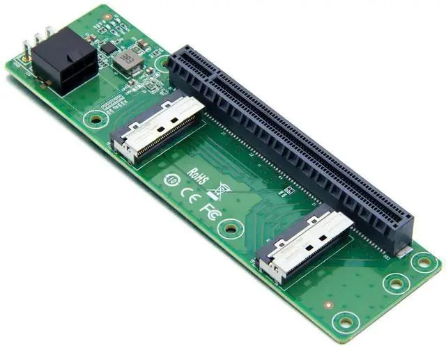Main image of 2 Ports MCIO 74Pin 8i to PCIe X16 Female Adapter Card, PCIe 5.0 Gen5 High Speed Server Expansion Converter
