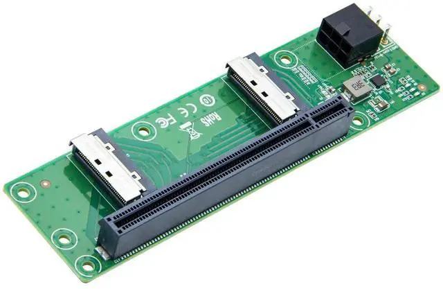 Alt view image 6 of 7 - 2 Ports MCIO 74Pin 8i to PCIe X16 Female Adapter Card, PCIe 5.0 Gen5 High Speed Server Expansion Converter