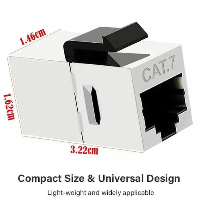 Alt view image 7 of 7 - 10Gbps CAT7 STP Shielded Keystone Coupler RJ45 Female to Female 8P8C Inline Keystone Jack Insert Compatible with CAT5 CAT5e CAT6 CAT6a CAT7 Network Cable