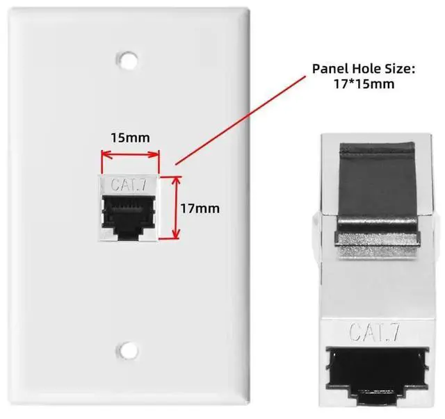 Alt view image 6 of 7 - 10Gbps CAT7 STP Shielded Keystone Coupler RJ45 Female to Female 8P8C Inline Keystone Jack Insert Compatible with CAT5 CAT5e CAT6 CAT6a CAT7 Network Cable