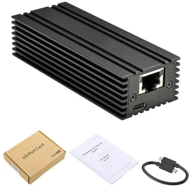 Alt view image 3 of 5 - USB4 Type-C to 10G Ethernet Adapter, Multi-Speed RJ45 Network Dongle Support 10G/5G/2.5G/1G/100Mbps Base-T High Speed Network Converter