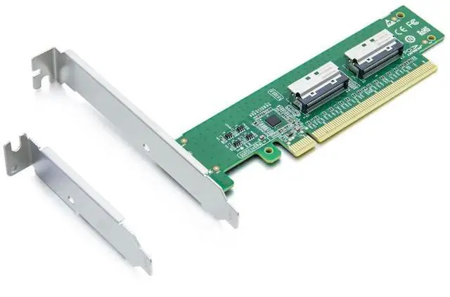 Main image of 2xMCIO 74Pin 8I to PCIe X16 Adapter Card, Gen5 PCIe 5.0 High Speed Bifurcation Expansion Card for Server Storage