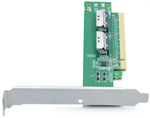 Alt view image 2 of 7 - 2xMCIO 74Pin 8I to PCIe X16 Adapter Card, Gen5 PCIe 5.0 High Speed Bifurcation Expansion Card for Server Storage