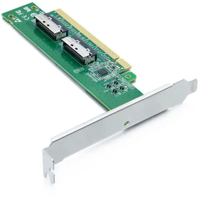 Alt view image 6 of 7 - 2xMCIO 74Pin 8I to PCIe X16 Adapter Card, Gen5 PCIe 5.0 High Speed Bifurcation Expansion Card for Server Storage