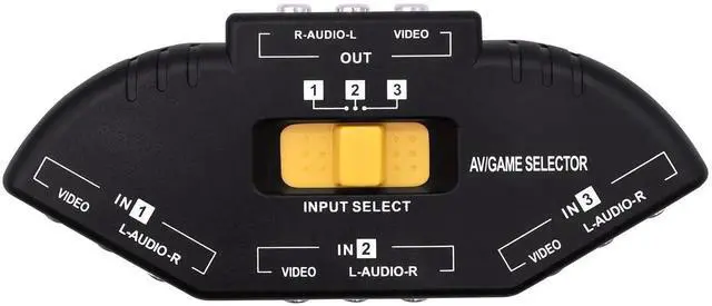 Alt view image 2 of 7 - 3Way RCA AV Audio Video Switcher Splitter, 3 in 1 Out Composite AV RCA Game Selector Box Converter with AV Cable, Compatible with Xbox, DVD, PS3, HDTV