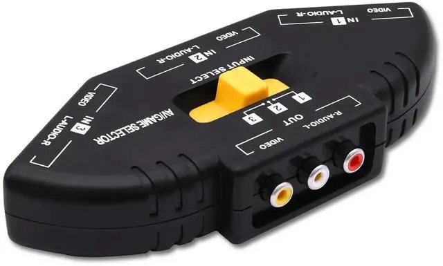 Alt view image 4 of 7 - 3Way RCA AV Audio Video Switcher Splitter, 3 in 1 Out Composite AV RCA Game Selector Box Converter with AV Cable, Compatible with Xbox, DVD, PS3, HDTV