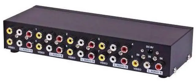 Main image of 8Port 3RCA Composite AV Selector Splitter Box, 8Way Audio Video RCA Switcher for Home Use
