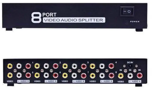 Alt view image 4 of 4 - 8Port 3RCA Composite AV Selector Splitter Box, 8Way Audio Video RCA Switcher for Home Use
