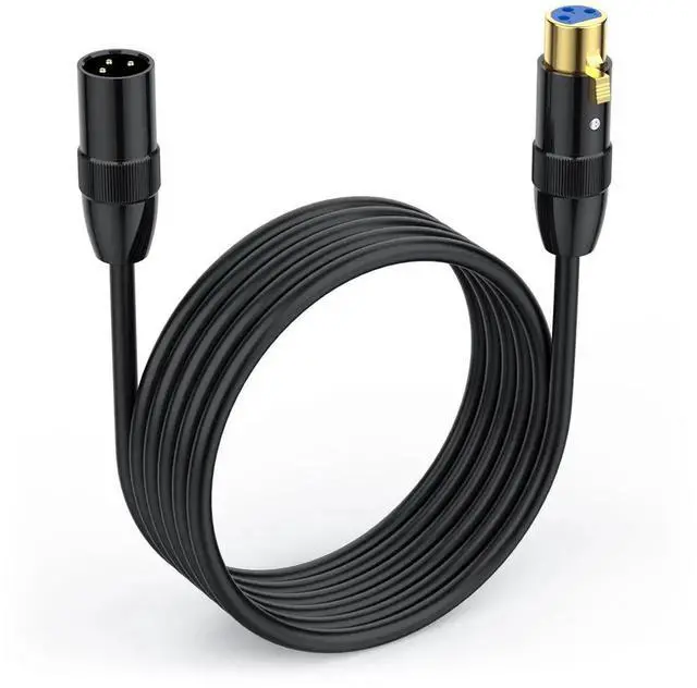 Main image of 5ft XLR Male to Female Microphone Cable, Short 3PIN Balanced Audio Cord, GoldPlated OxygenFree Copper Cable for Mic Speaker