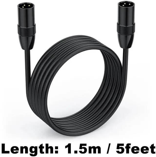 Alt view image 7 of 7 - 5ft 3Pin XLR Male to Male Microphone Cable, OxygenFree Copper GoldPlated Mixer Patch Cord for Recording Studio & Audio Equipment