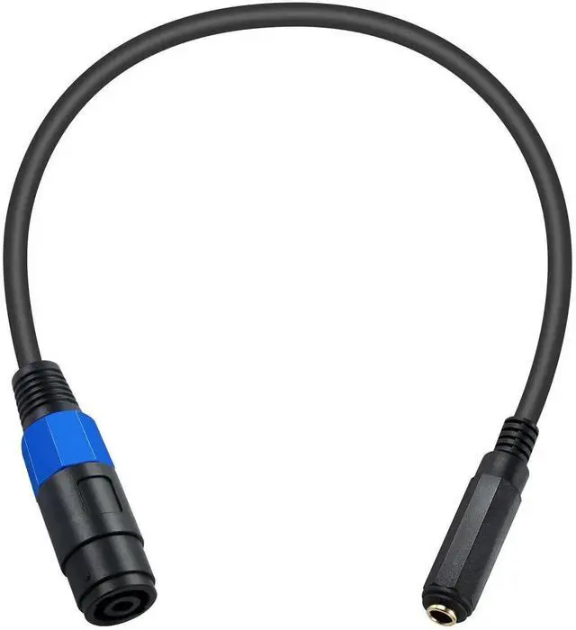 Main image of 1.5ft Speakon to 1/4 Inch TRS Speaker Cable, 22AWG GoldPlated Connectors, Compatible with Speakers & Amplifiers