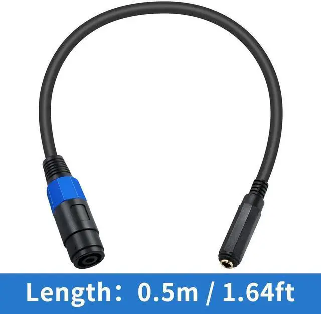 Alt view image 2 of 7 - 1.5ft Speakon to 1/4 Inch TRS Speaker Cable, 22AWG GoldPlated Connectors, Compatible with Speakers & Amplifiers