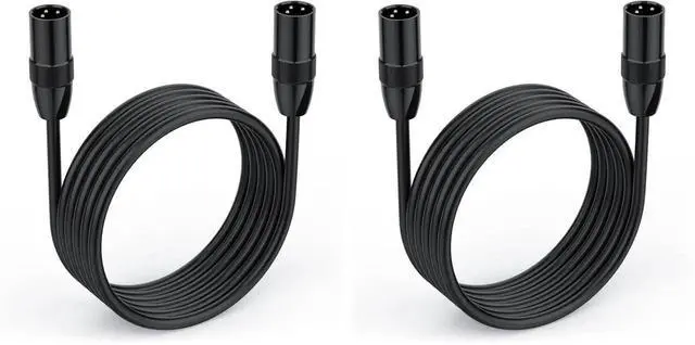 Main image of 5ft 2Pack 3Pin XLR Male to Male Microphone Cable, OxygenFree Copper GoldPlated Mixer Patch Cord for Recording Studio & Pro Audio Equipment