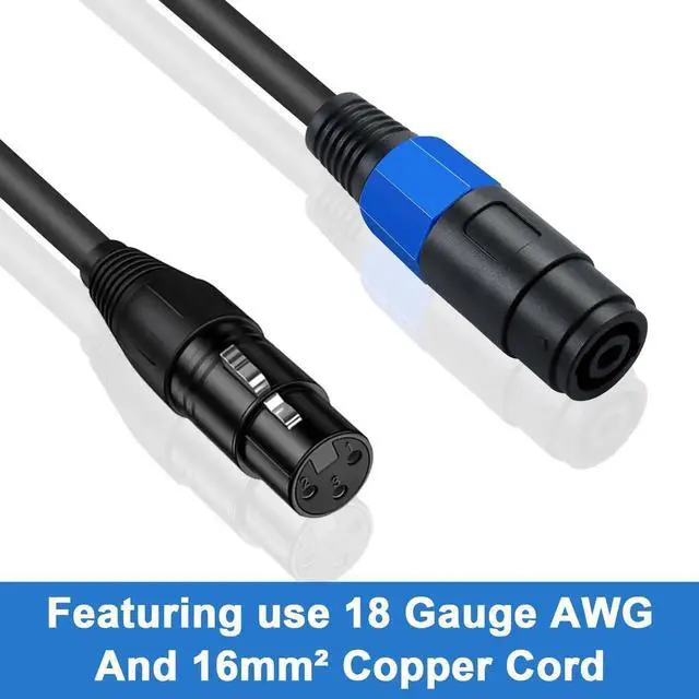 Alt view image 7 of 7 - 6ft Speakon Female to 3Pin XLR Female Adapter Cable with TwistLock Connector, for DJ PA Stage Microphone & Audio Wiring Connections