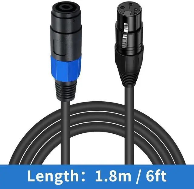 Alt view image 2 of 7 - 6ft Speakon Female to 3Pin XLR Female Adapter Cable with TwistLock Connector, for DJ PA Stage Microphone & Audio Wiring Connections