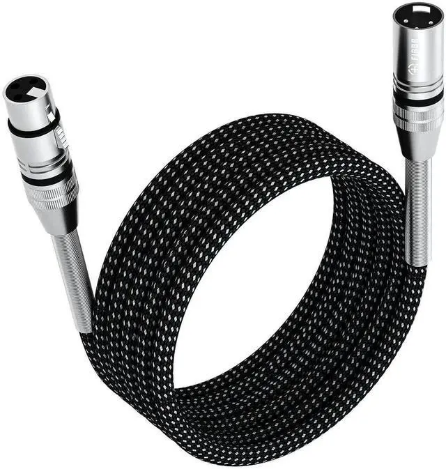 Main image of FIBBR 25ft/8M XLR Male to Female Microphone Cable, Nylon Braided HeavyDuty Balanced Audio Cord, Compatible with Preamps, Speaker Systems & More