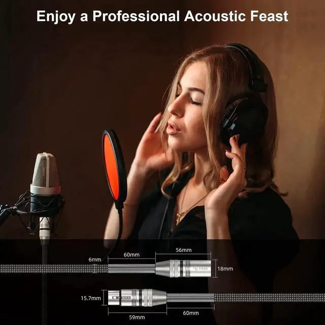 Alt view image 2 of 7 - FIBBR 25ft/8M XLR Male to Female Microphone Cable, Nylon Braided HeavyDuty Balanced Audio Cord, Compatible with Preamps, Speaker Systems & More