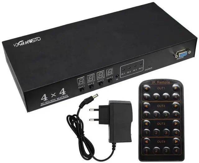 Alt view image 3 of 6 - 4x4 SDI Matrix Switcher, 4In4Out Video Matrix, Supports HDSDI, SDSDI & 3GSDI Signals