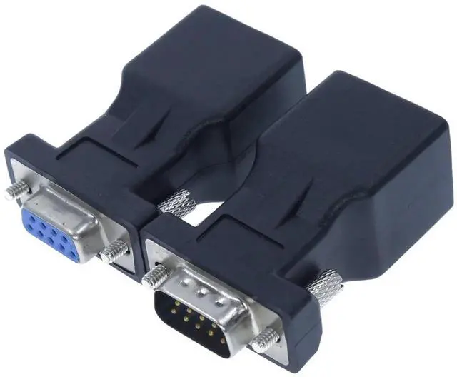 Alt view image 3 of 5 - DB9 to RJ45 Adapter, RJ45 Female to DB9 Female RS232 Serial COM Port to Network Port Converter