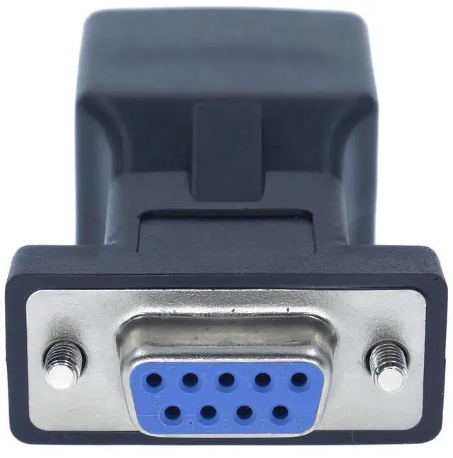 Alt view image 2 of 5 - DB9 to RJ45 Adapter, RJ45 Female to DB9 Female RS232 Serial COM Port to Network Port Converter