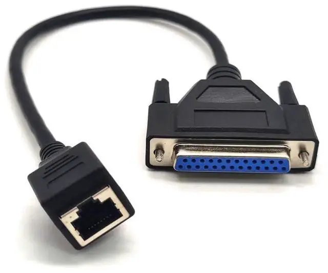 Alt view image 6 of 7 - 30CM RJ45 to DB25 Female Serial Console Extension Cable Adapter