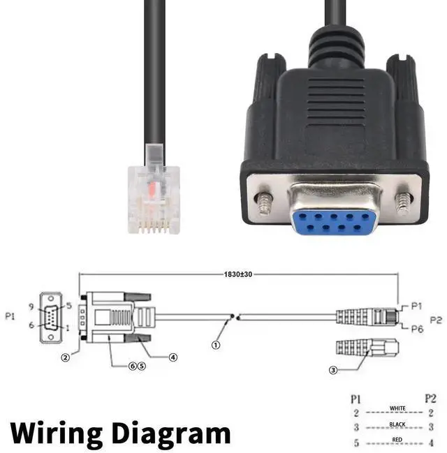 Alt view image 4 of 7 - 6FT DB9 to RJ11 Serial Adapter Cable, RS232 DB9 Female to RJ11/RJ12 6P6C Network Serial Control Cable for LeadShine ServoDrive Stepper Motor Communication