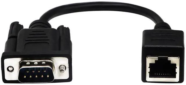 Alt view image 2 of 7 - 2 Pack 6Inch(15CM) RJ45 to RS232 Console Cable, DB9 9Pin Male & Female to RJ45 Female Cat5/6 Ethernet LAN Serial Adapter Cord