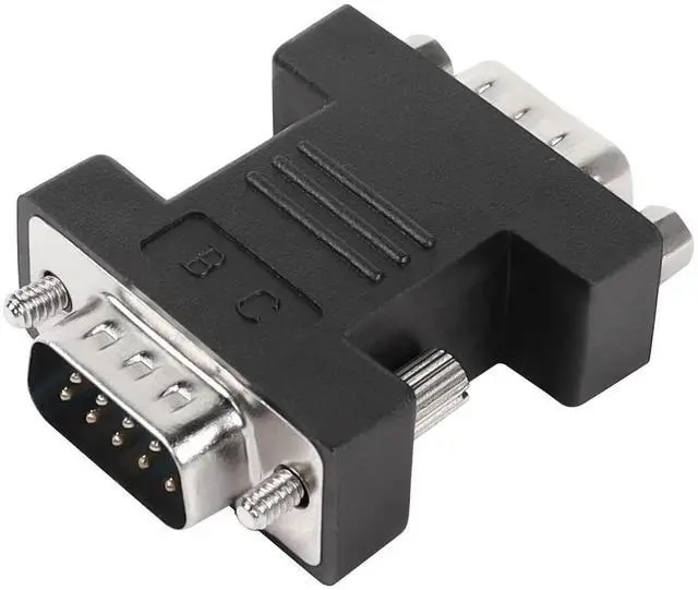 Main image of RS232 DB9 Male to Male Serial Adapter, 9Pin DB9 MaletoMale Extender Connector for Serial Communication Devices, Black