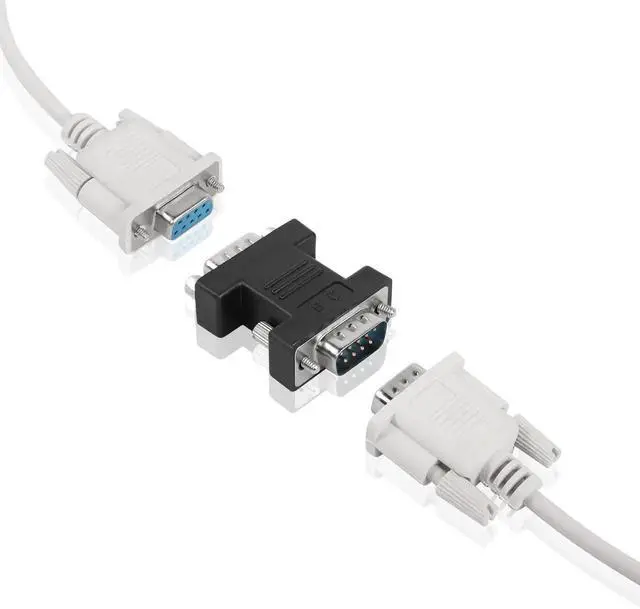 Alt view image 3 of 6 - RS232 DB9 Male to Male Serial Adapter, 9Pin DB9 MaletoMale Extender Connector for Serial Communication Devices, Black