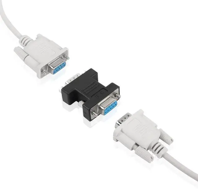 Alt view image 4 of 6 - RS232 DB9 Female to Male Serial Extender Adapter, 9Pin DB9 FemaletoMale Converter for Serial Communication Devices, Black