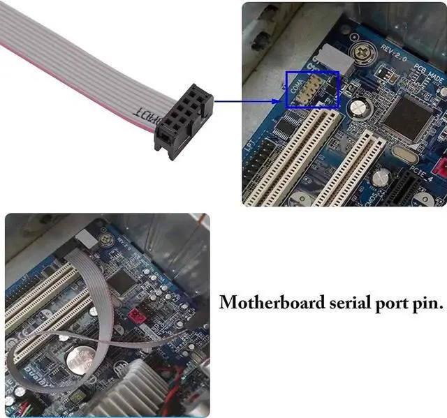 Alt view image 4 of 7 - 4Pcs 12in 1Port DB9 RS232 Serial Port Bracket Cable, DB9 Male to 10Pin Motherboard Header Ribbon Cable Adapter, Panel Mount Serial Port Expansion Bracket