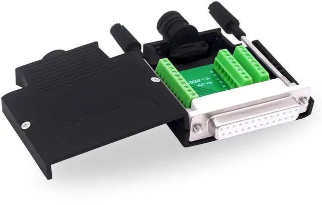Main image of DB25 Female Solderless Breakout Board, RS232 DSUB 25Pin Serial Terminal Block Adapter with Protective Housing