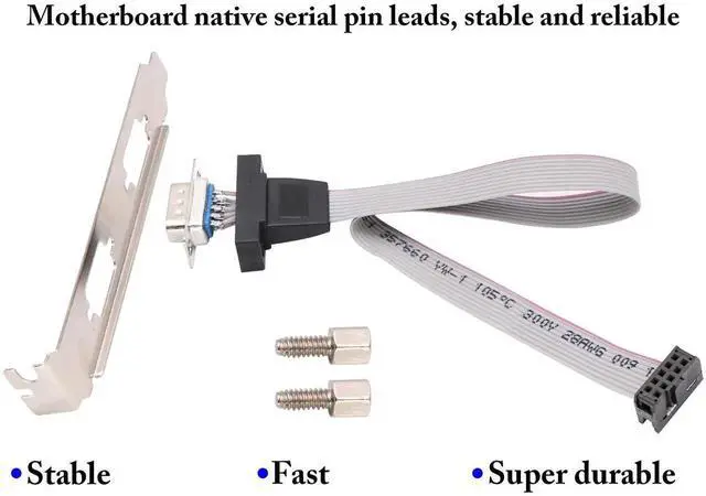 Alt view image 4 of 7 - 4Pcs 12in 2Port DB9 RS232 Serial Port Bracket Cable, Dual DB9 Male to 10Pin Motherboard Header Ribbon Cable Adapter, PanelMount Dual Serial COM Port Expansion Bracket