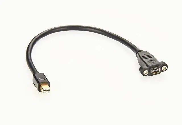 Alt view image 2 of 5 - 30cm Mini DisplayPort Male to Female PanelMount Extension Adapter Cable with Fixing Screws