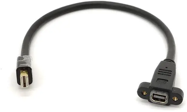 Alt view image 3 of 5 - 30cm Mini DisplayPort Male to Female PanelMount Extension Adapter Cable with Fixing Screws