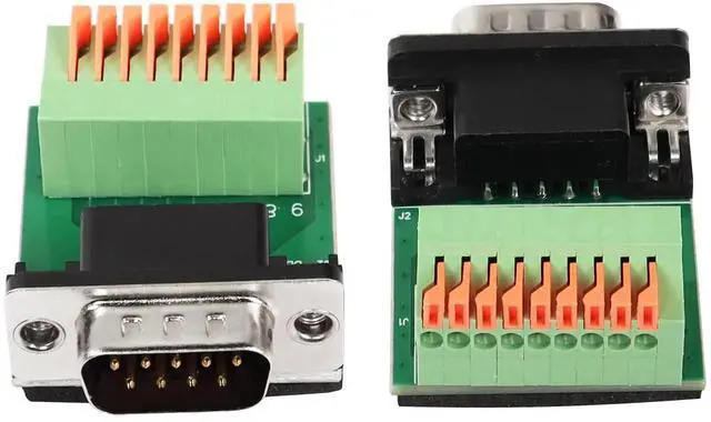 Alt view image 3 of 6 - DB9 Male Solderless Breakout Board, RS232 DSUB Serial to 9Pin Terminal Block Adapter for Serial Communication Interface Devices