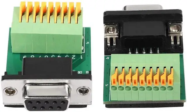 Alt view image 3 of 6 - RS232 DB9 Female QuickConnect Solderless Adapter, DB9 Female to 9Pin Spring Terminal Crimp Connector for Serial Communication Interface Devices