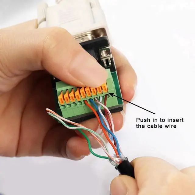 Alt view image 5 of 6 - RS232 DB9 Female QuickConnect Solderless Adapter, DB9 Female to 9Pin Spring Terminal Crimp Connector for Serial Communication Interface Devices